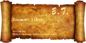 Bauman Tibor névjegykártya